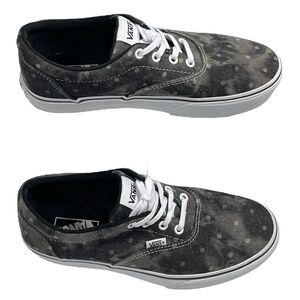Vans Doheny Platform Washed Black Denim Dots Sneakers Sz 9 Women’s Lace Up Shoes